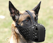 Leather dog muzzle
