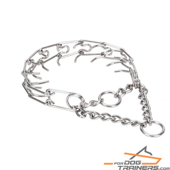 "Firm Action" Stainless Steel Prong Pinch Collar for Medium Sized Dogs - 1/9 inch (3 mm) link diameter