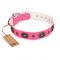 'Flavor of Strawberry' FDT Artisan Flashy Pink Leather Dog Collar