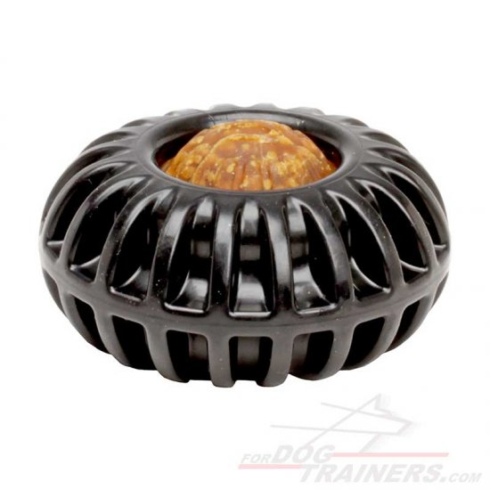 'Hockey Puck' Special Rubber Treat Dispensing Dog Toy for Small Size Breeds