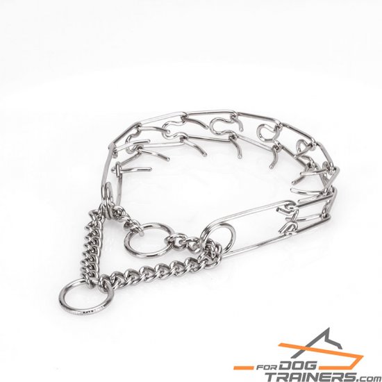 "Tiny Tamer" Stainless Steel Pinch Prong Collar for Small Dogs - 1/10 inch (2.3 mm) link diameter