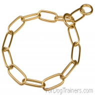 "Chain Trainer" Fur Saver Dog Collar Made of Brass - 1/6 inch (4 mm)