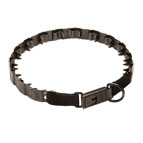 NEW Black Neck Tech Stainless Steel Pinch Prong Dog Collar with Reliable Click Lock System