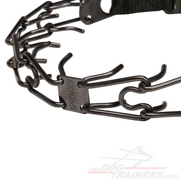 Black stainless steel pinch collar