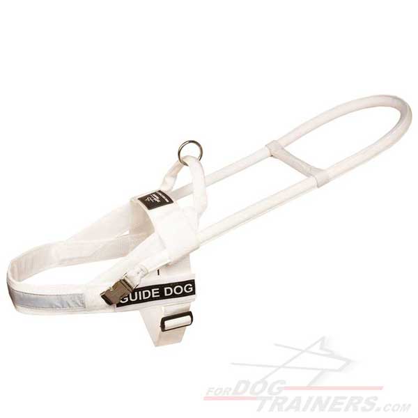 White Guide Dog Harness Nylon