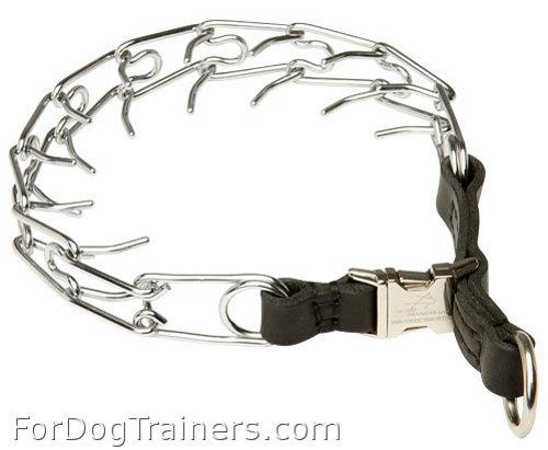 Strong Pinch Prong Collar with Quick Release Buckle - 1/8 inch (3.25 mm) link diameter